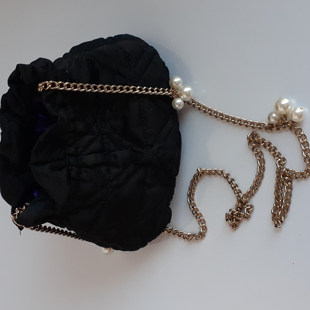 Quilted Black Bag / Purse Crossbody Small - Picture 8 of 8